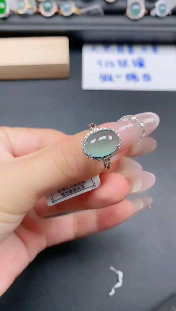 银S925镶嵌戒指翡翠11