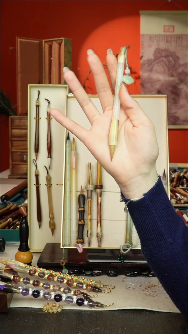 59号闪孤品高货毛笔链接 清水试笔 蘸墨不退