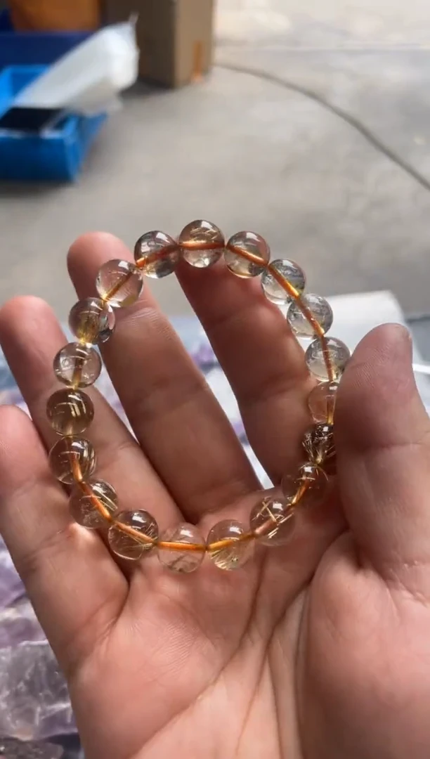 【闪购商品】发晶手串未镶嵌天然金发晶手串卡12mm拍5单99发1