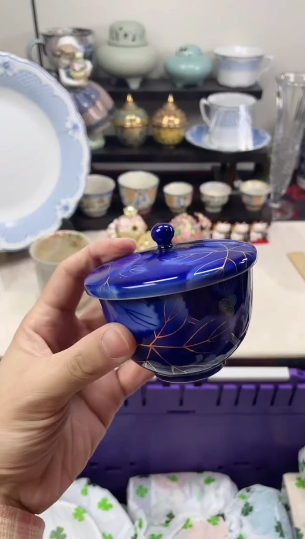 瓷片深川制盖杯