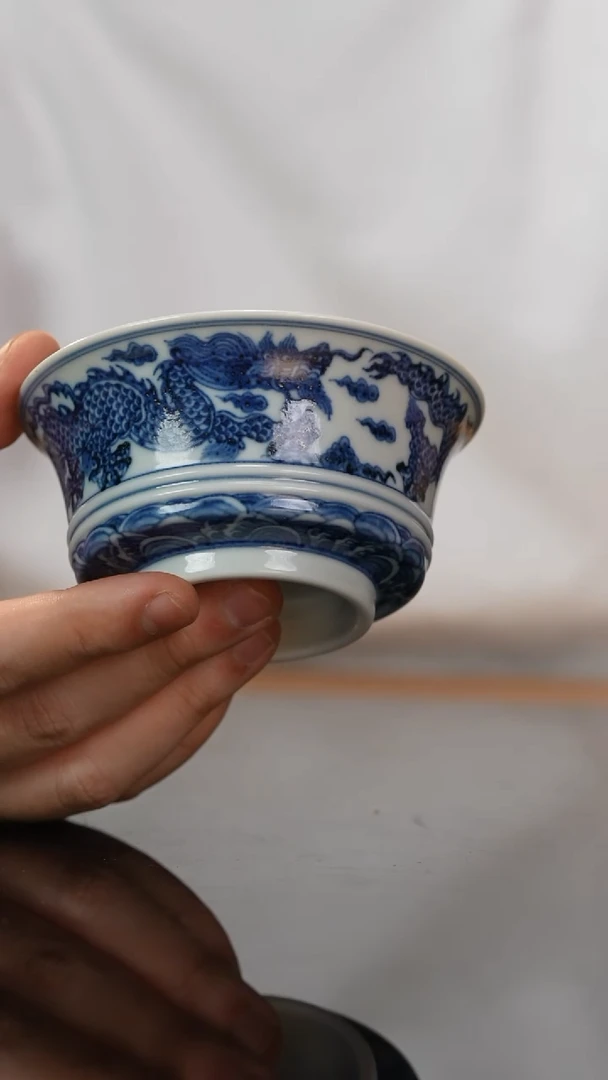 瓷片又见到你青花龙纹马蹄杯