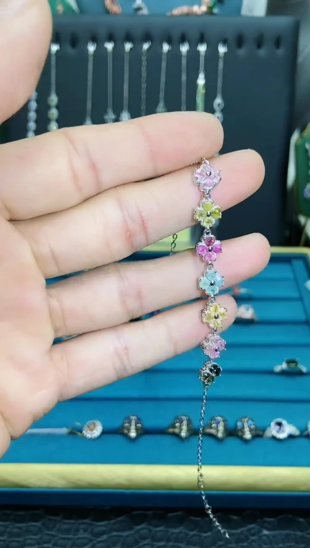【闪购商品】碧玺手链银S925镶嵌11212