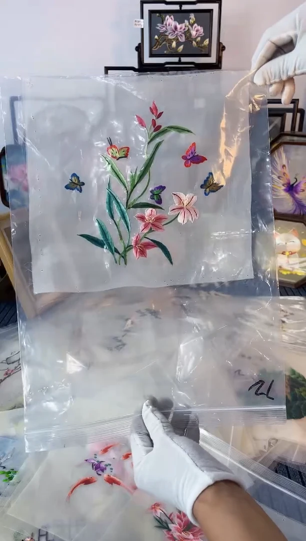 织绣纯手工苏绣双面绣绣布72