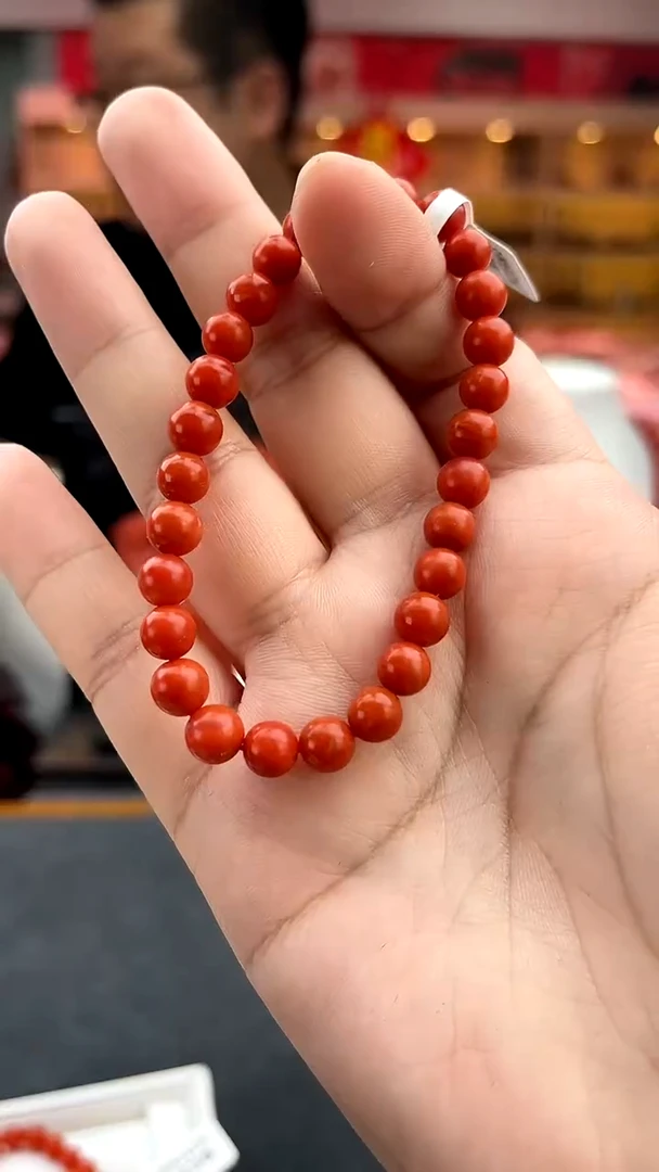 未镶嵌卡6南红保山哑光单圈南红玛瑙一件28