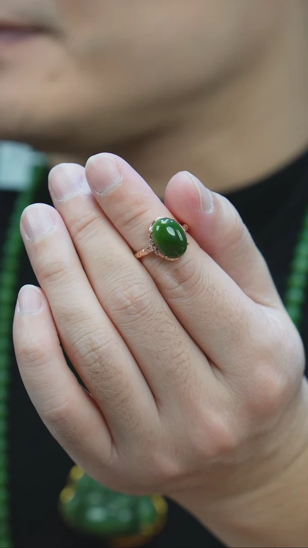 【闪购商品】和田玉戒指银S925镶嵌1