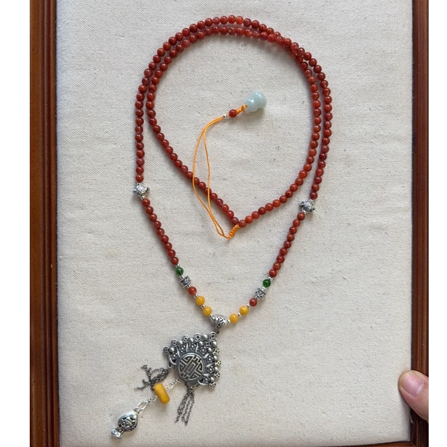 【国风脸谱】玛瑙项链 卡4.5mm左右