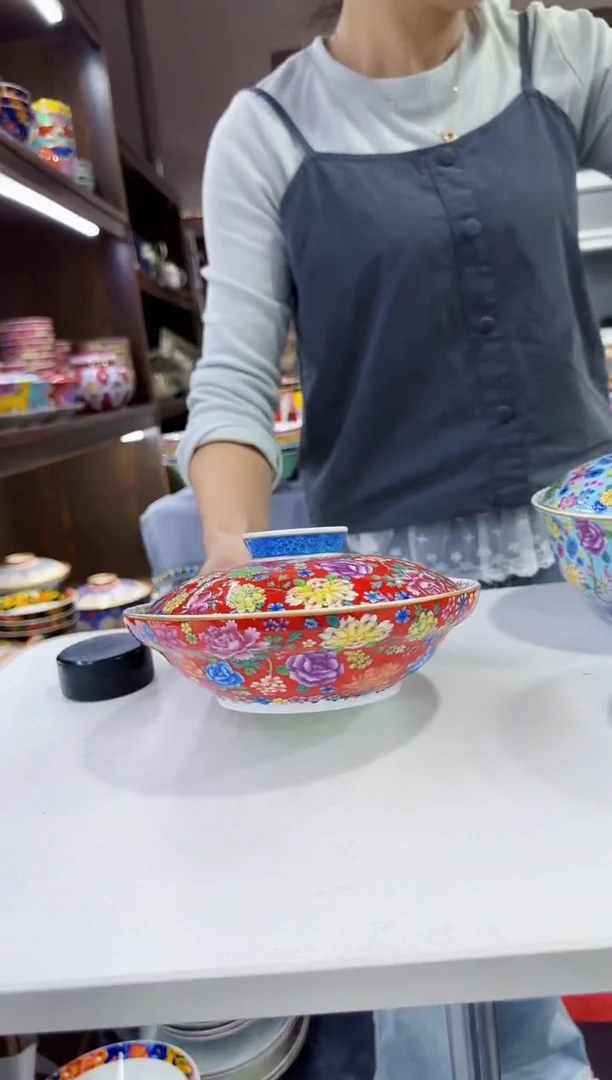 珐琅7.5英寸【盖盘】1个景德镇陶瓷