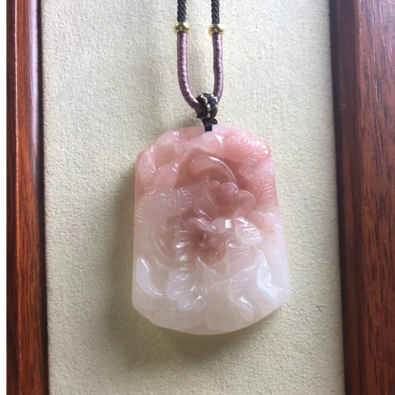 桃花酿女款玉石花开富贵喜上眉梢挂件毛衣链俏色气质款多样性发货