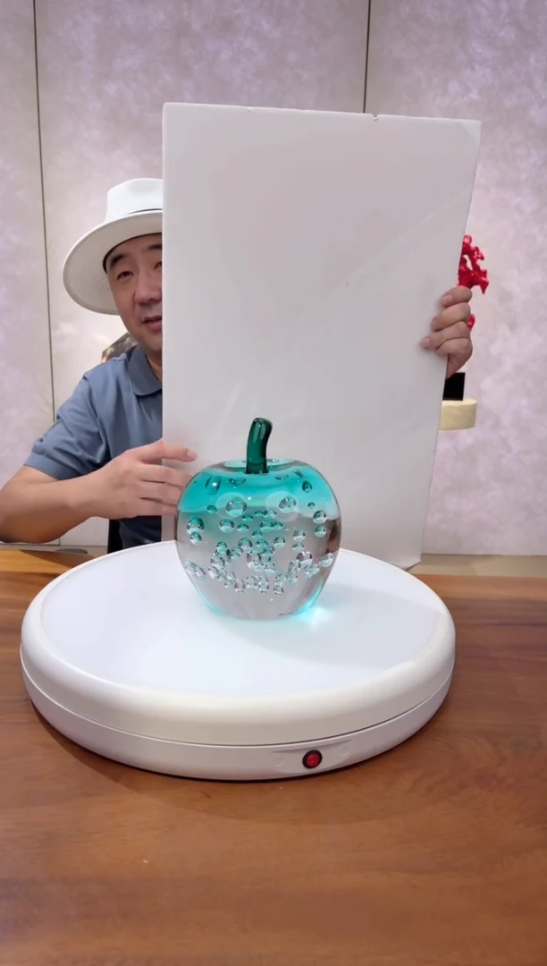 摆件蓝色苹果艺术琉璃摆件