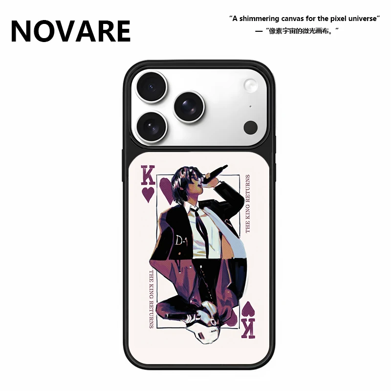 红桃k磨砂磁吸黑边适用于苹果17promax防摔16