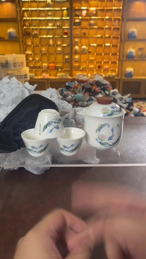瓷片花溪陶瓷00000羊脂玉瓷旅行茶具