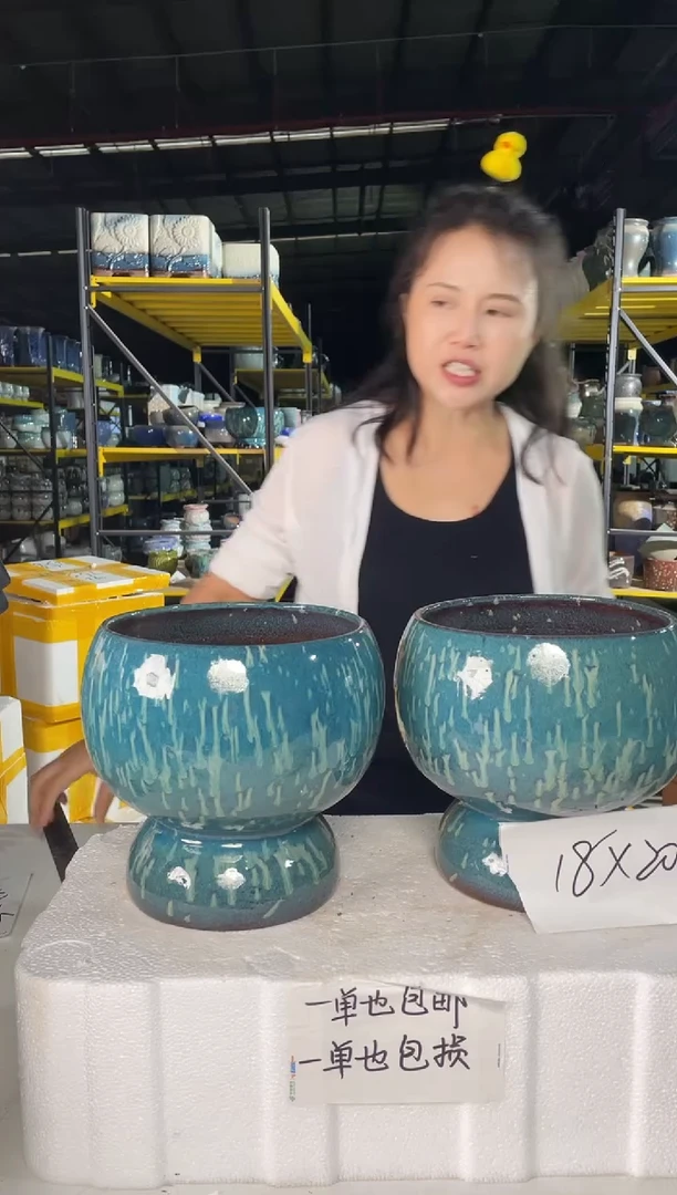 宜兴紫砂粗陶花盆盆18*20