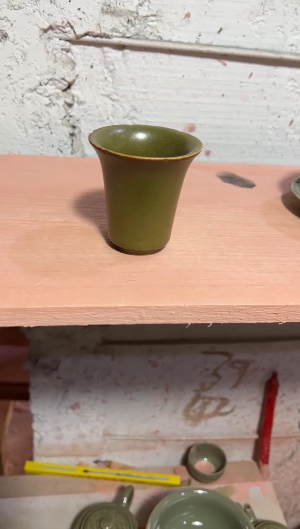 耀州手工窑茶叶末釉闻香杯