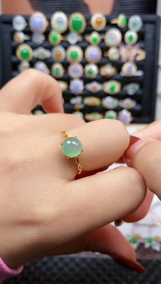 银S925镶嵌戒指翡翠143