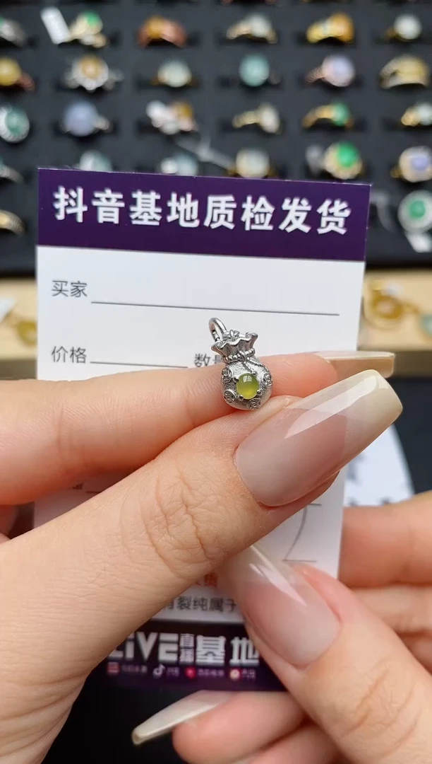 翡翠银S925镶嵌颈饰..........