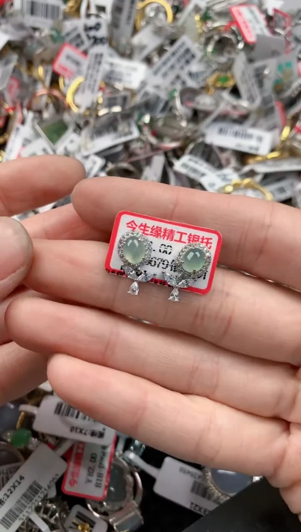 银S925镶嵌戒指翡翠9------7