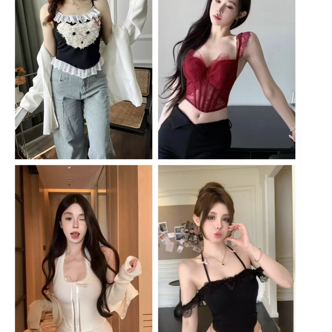 直播间下单吊带纯欲百搭多款辣妹美背上衣