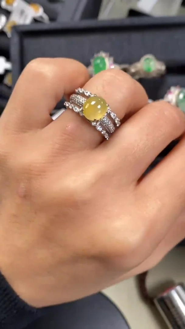 【闪购商品】翡翠戒指银S925镶嵌9497