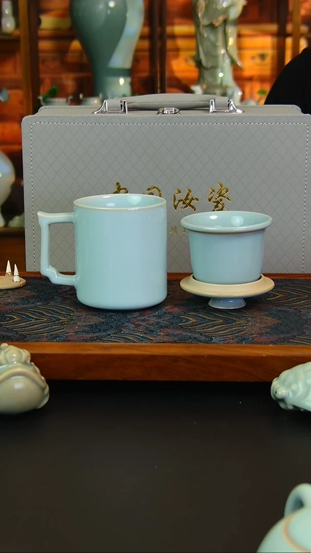 瓷片原矿汝瓷福利单杯，一级品