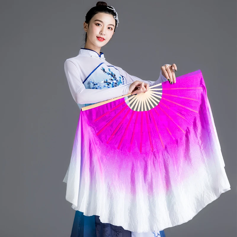舞蹈扇子加长成人双面双色胶州秧歌扇演出风酥雨忆表演扇跳舞大扇