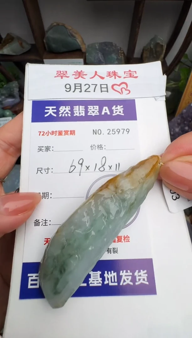 颈饰未镶嵌翡翠原石25979