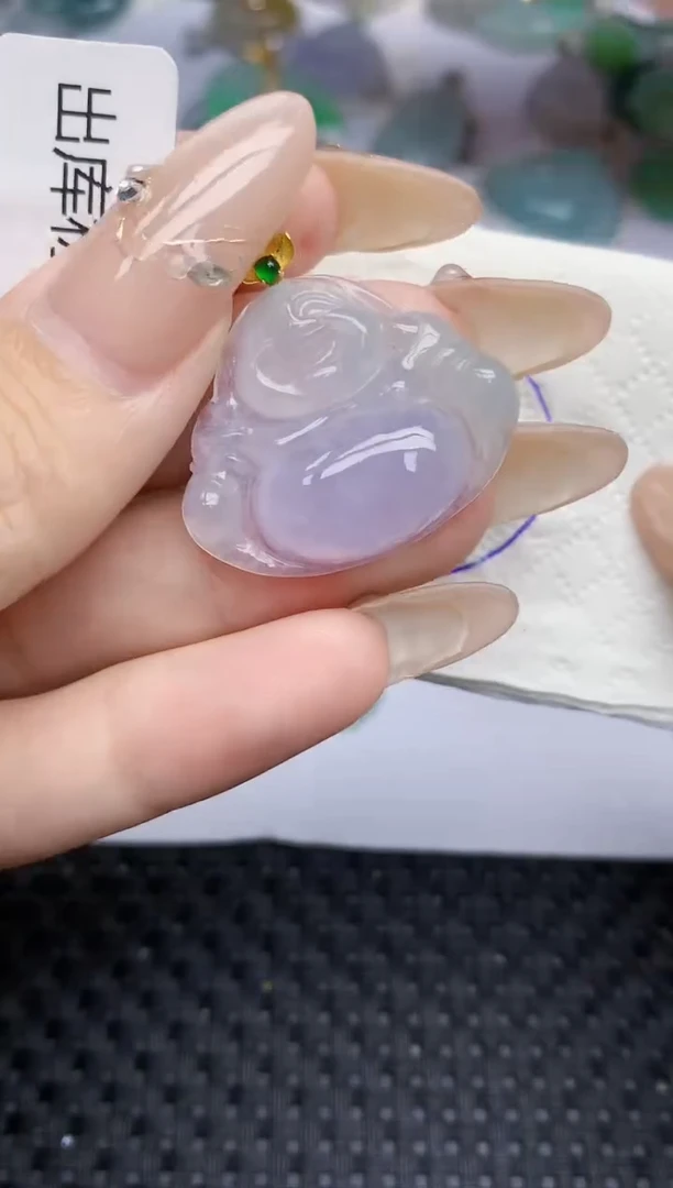 颈饰18K金镶嵌翡翠41   天然翡翠A货  百元以上9米证书费自理