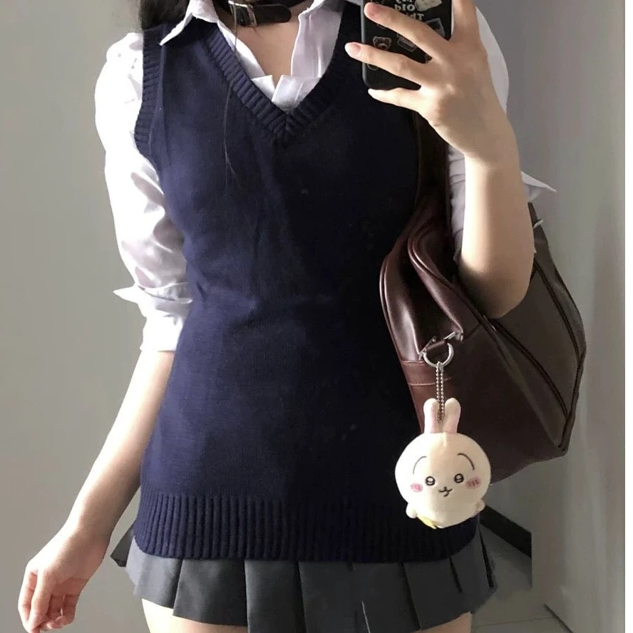 【收腰马甲】麻薯日系毛衣套头百搭纯色针织女JK制服JK毛衣校供感
