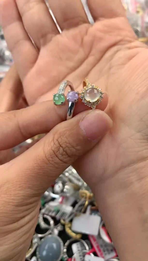 银S925镶嵌戒指翡翠111              9