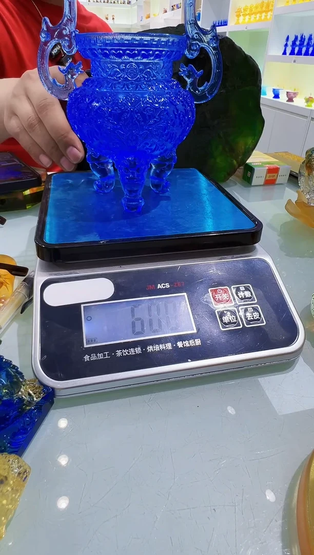 手工艺品琉璃前**生古法琉璃香炉摆件