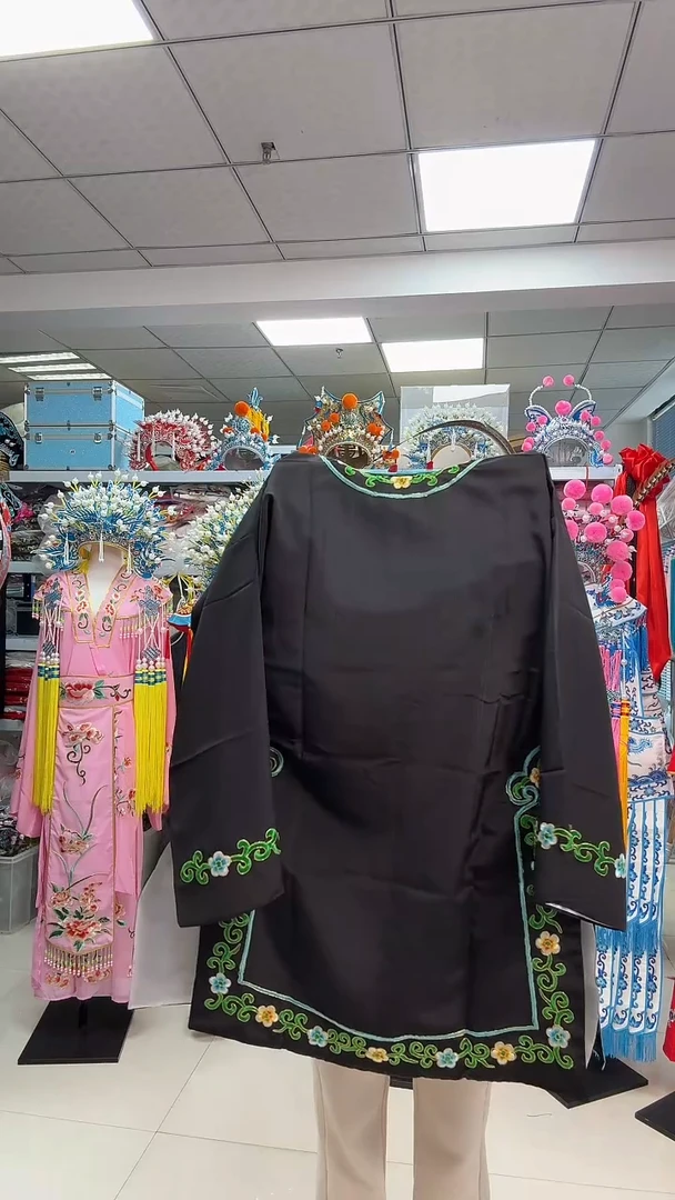 俏*人戏曲黑色花青衣披