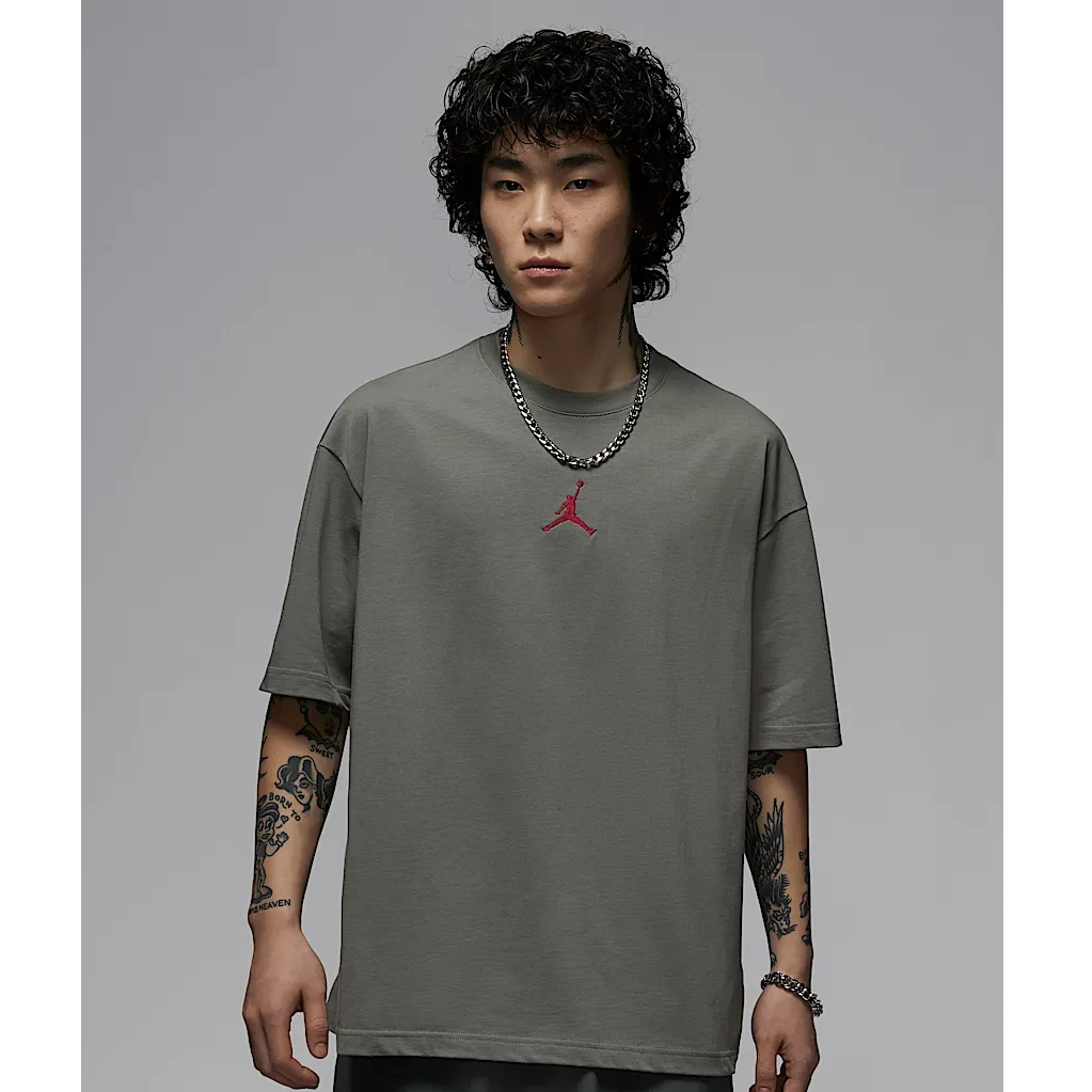 NIKE/耐克【可自提】官方正品AJ 男子灰色飞人圆领短袖IH0833-029