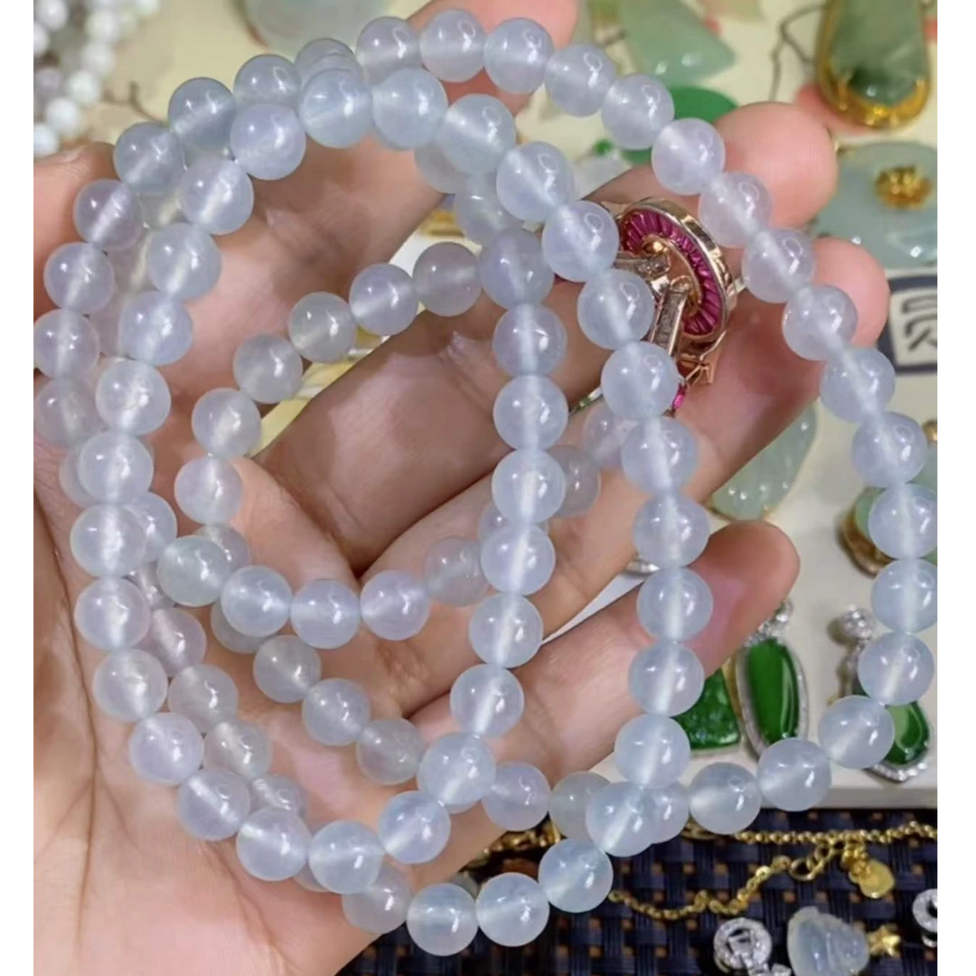 天然A货翡翠珠串