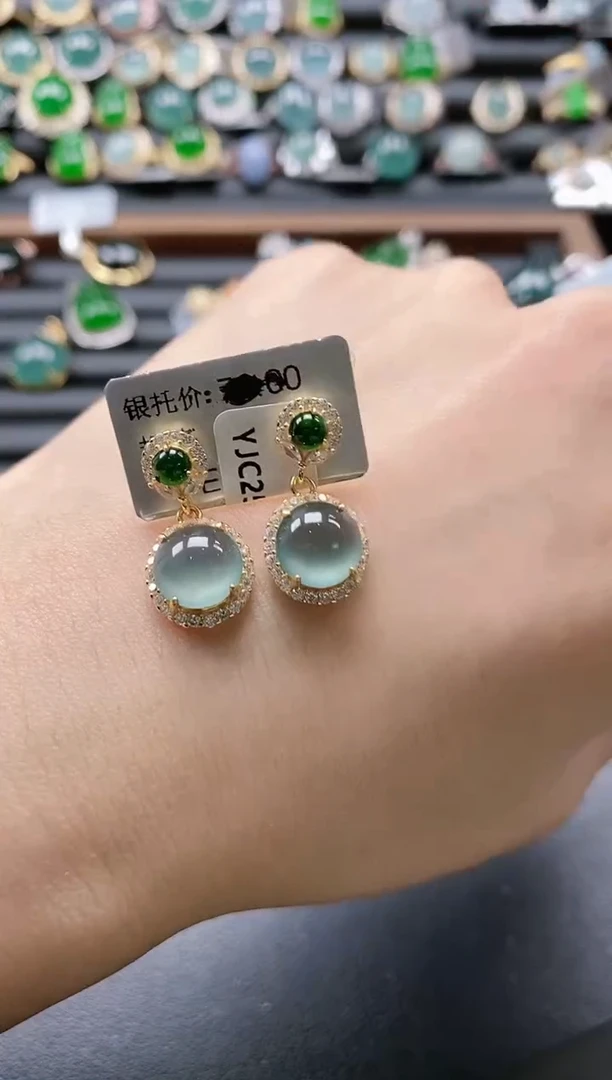 【闪购商品】翡翠戒指银S925镶嵌5451