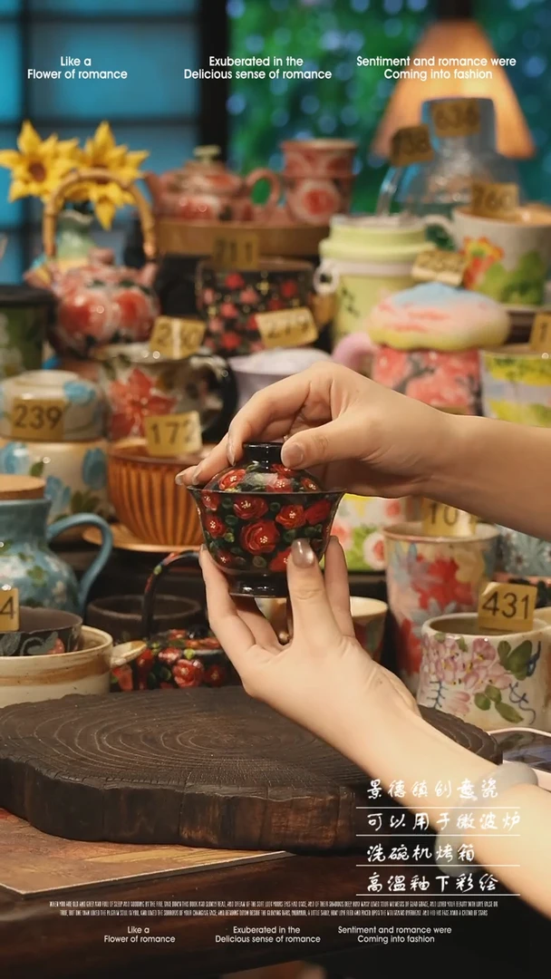 陶瓷景德镇高温釉下彩手工手绘款式