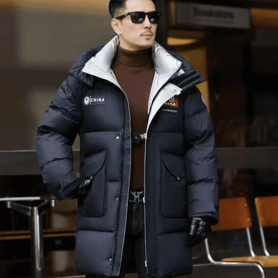 666藏青G【多多零压力无负重】长款被子情侣加厚羽绒服外套