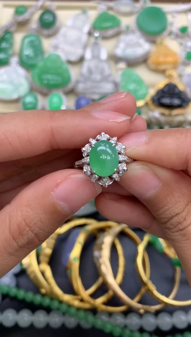 【闪购商品】翡翠戒指18K金镶嵌299-中国好珍宝