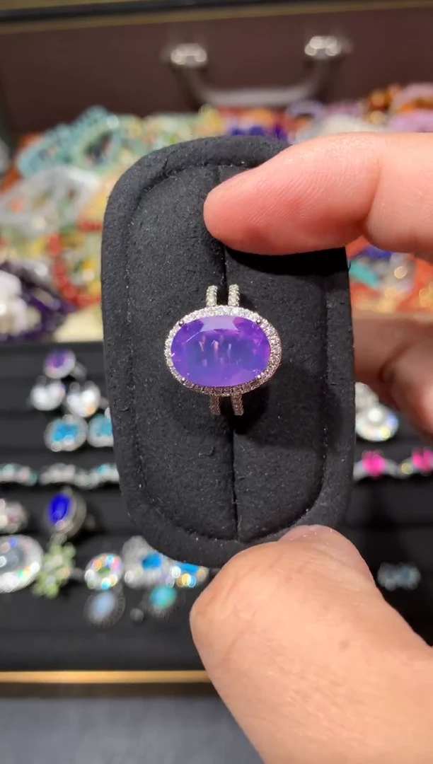 未镶嵌戒指水晶P48紫玉晶【多样性发其一】