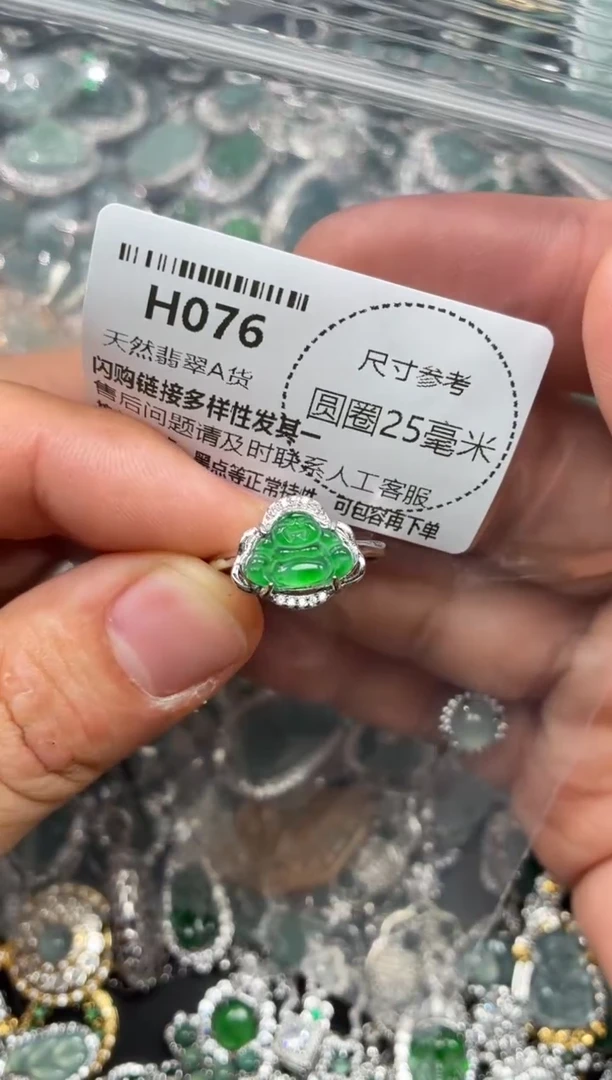 翡翠未镶嵌颈饰H076戒指