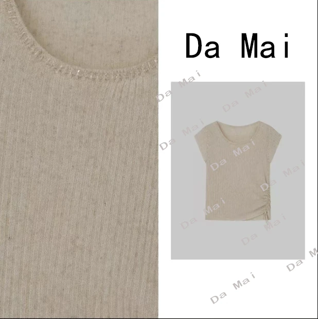 Da Mai 2025 #002-2春夏高定串珠抽绳设计感气质简约飞袖针织衫