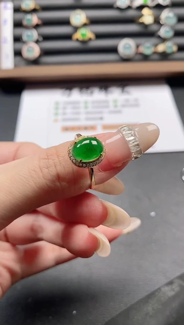银S925镶嵌戒指翡翠5115