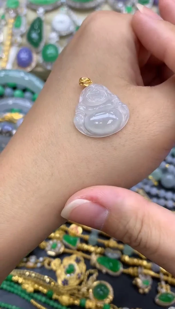翡翠18K金镶嵌颈饰108-中国好珍宝