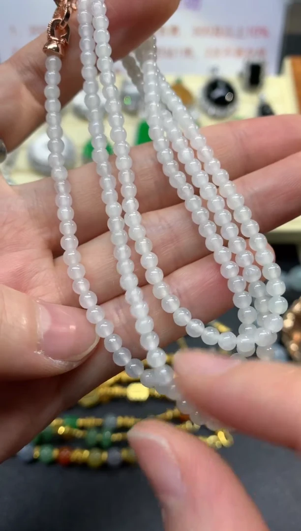 翡翠未镶嵌项链珠链|450+45
