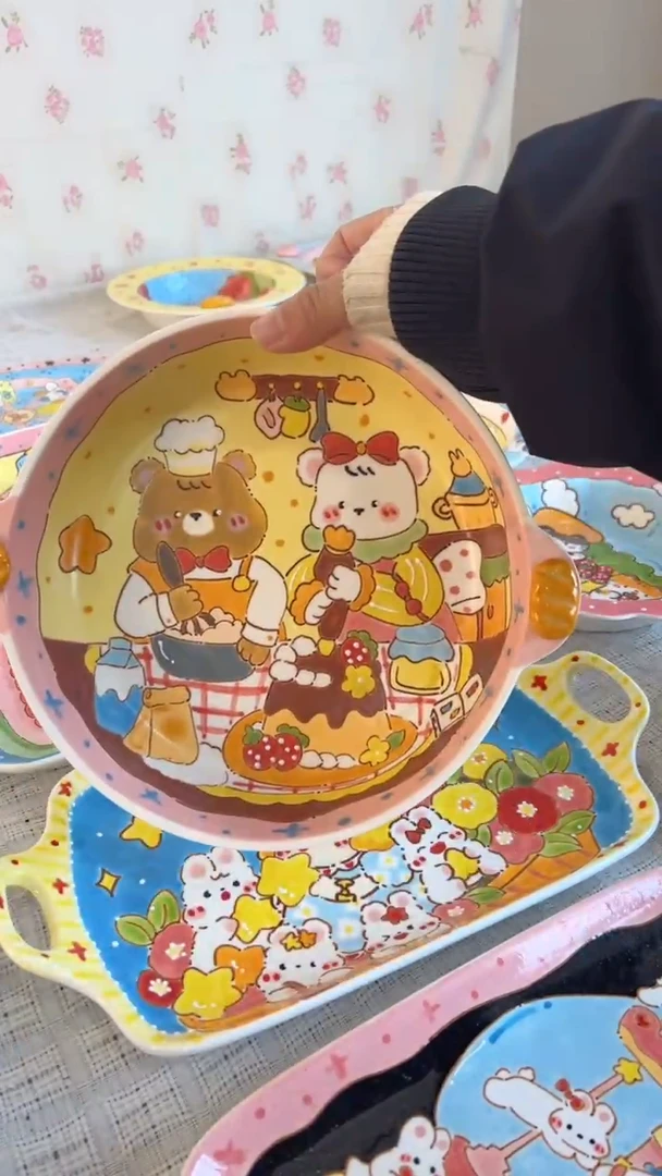 摆件陶景德镇陶瓷手绘