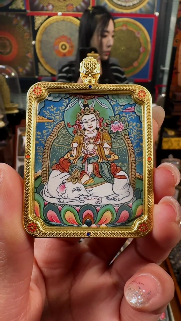 【闪购商品】吊坠壹善缘城手绘唐卡普贤