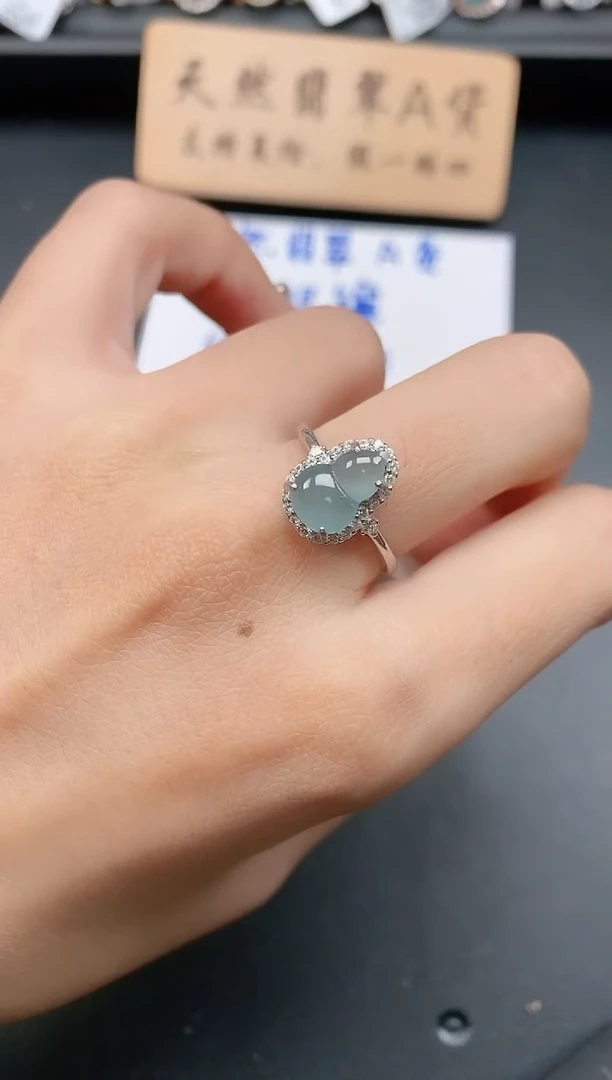 银S925镶嵌戒指翡翠111
