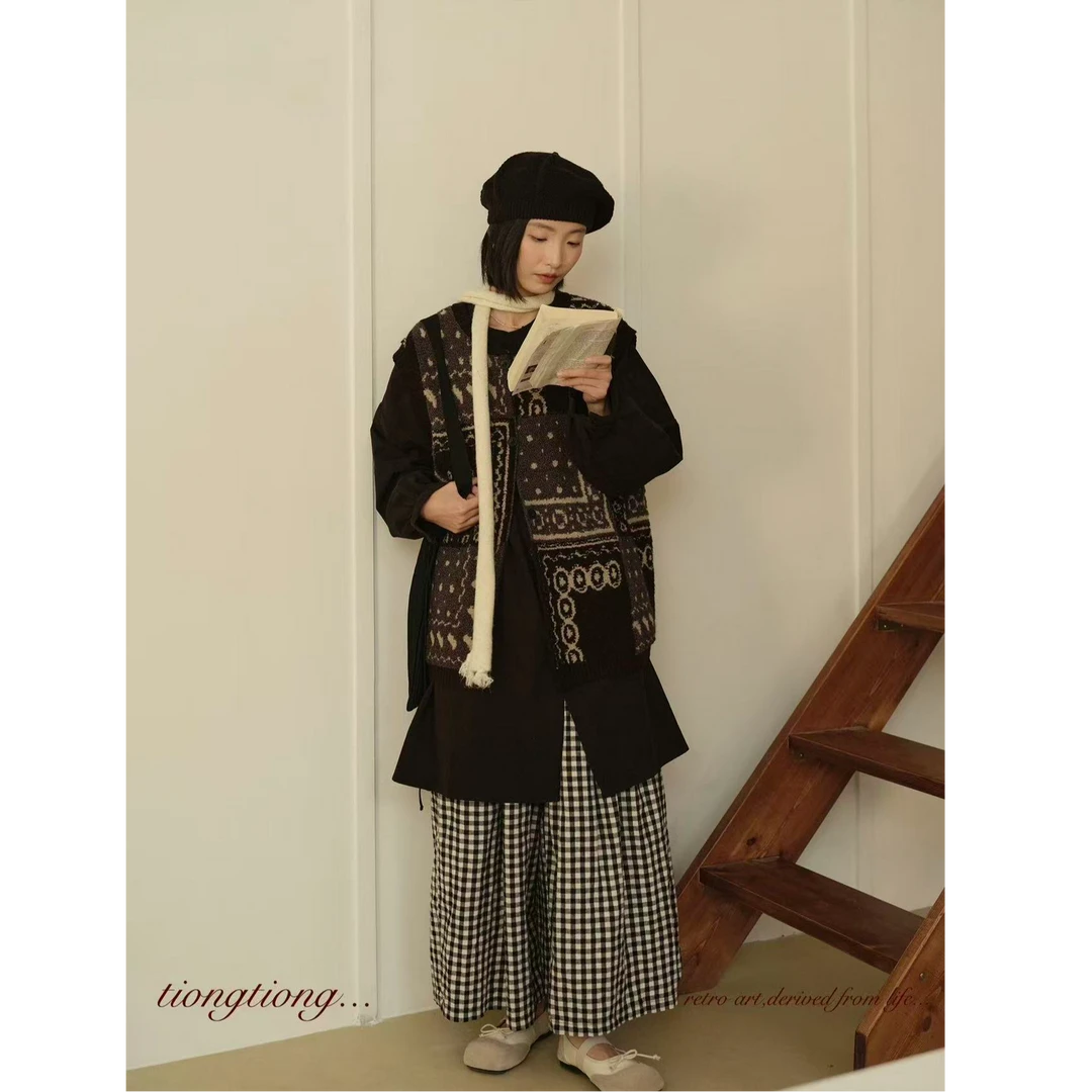 印花纯色加厚韩版衬衫长袖秋季明线装饰ins拼接秋冬时尚套装-58