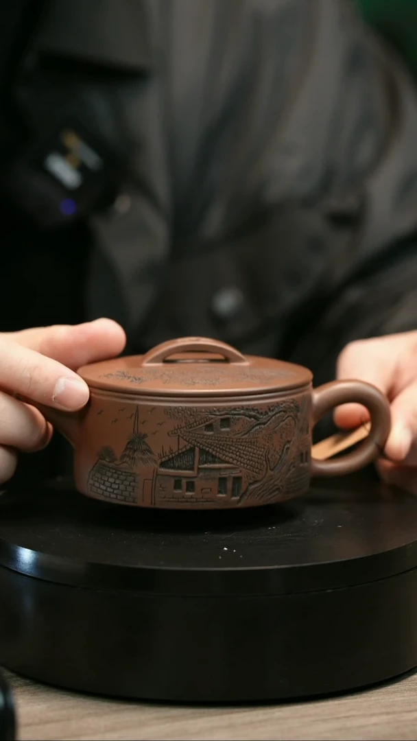 茶壶紫砂浪**建H2454底槽青刻绘汉瓦