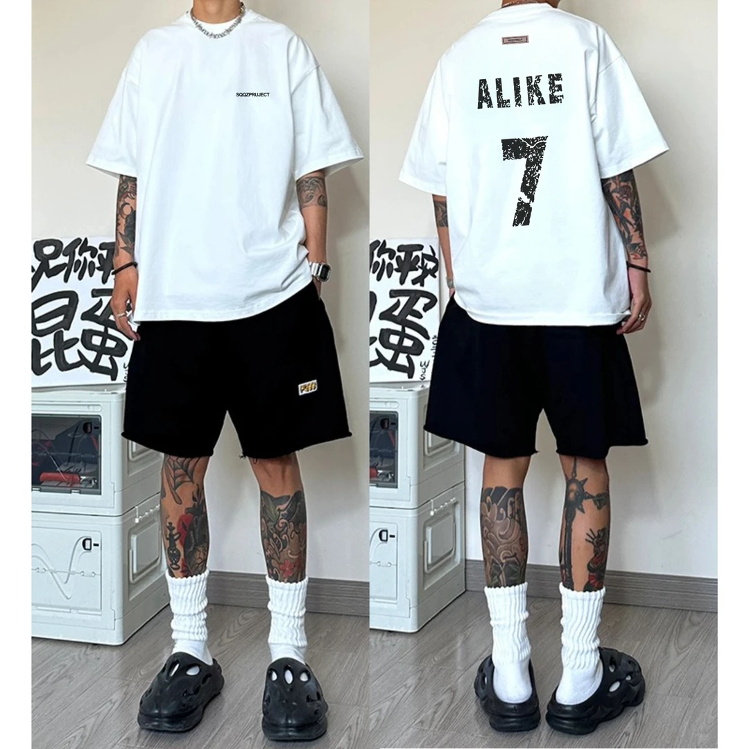 高品质重磅纯棉美式潮流街头短袖T恤宽松休闲百搭夏季时尚圆领ins