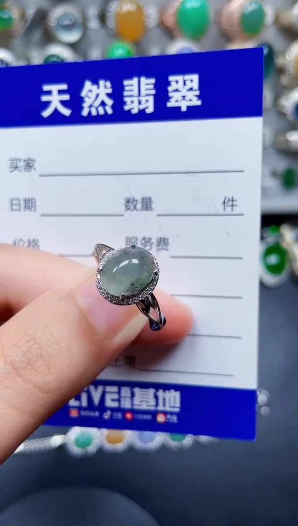 银S925镶嵌戒指翡翠37