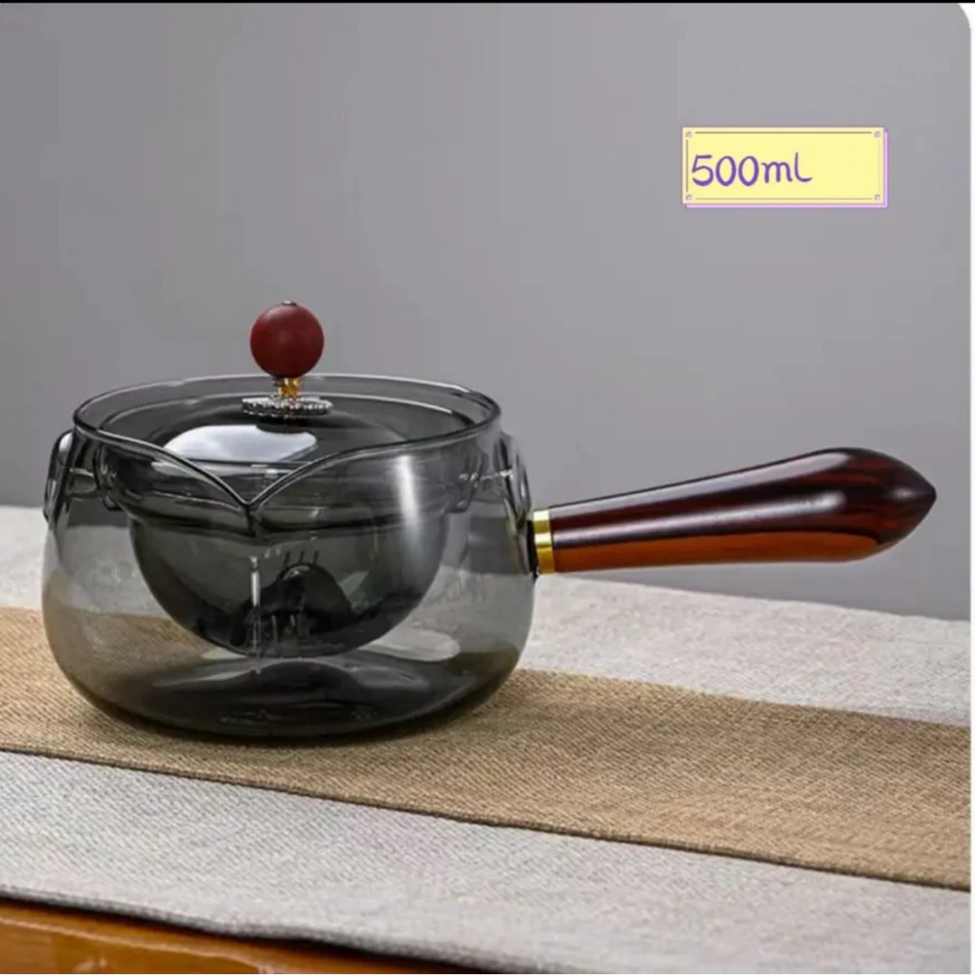 360°旋转逍遥壶耐高温加厚公道杯新款玻璃泡茶煮茶壶茶杯茶具套